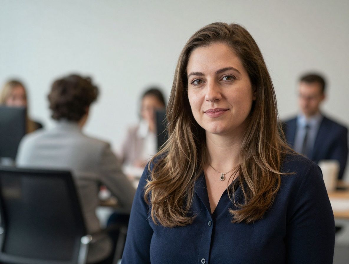 Портрет молодой женщины Сары Митчелл, аналитика данных из Нью-Йорка